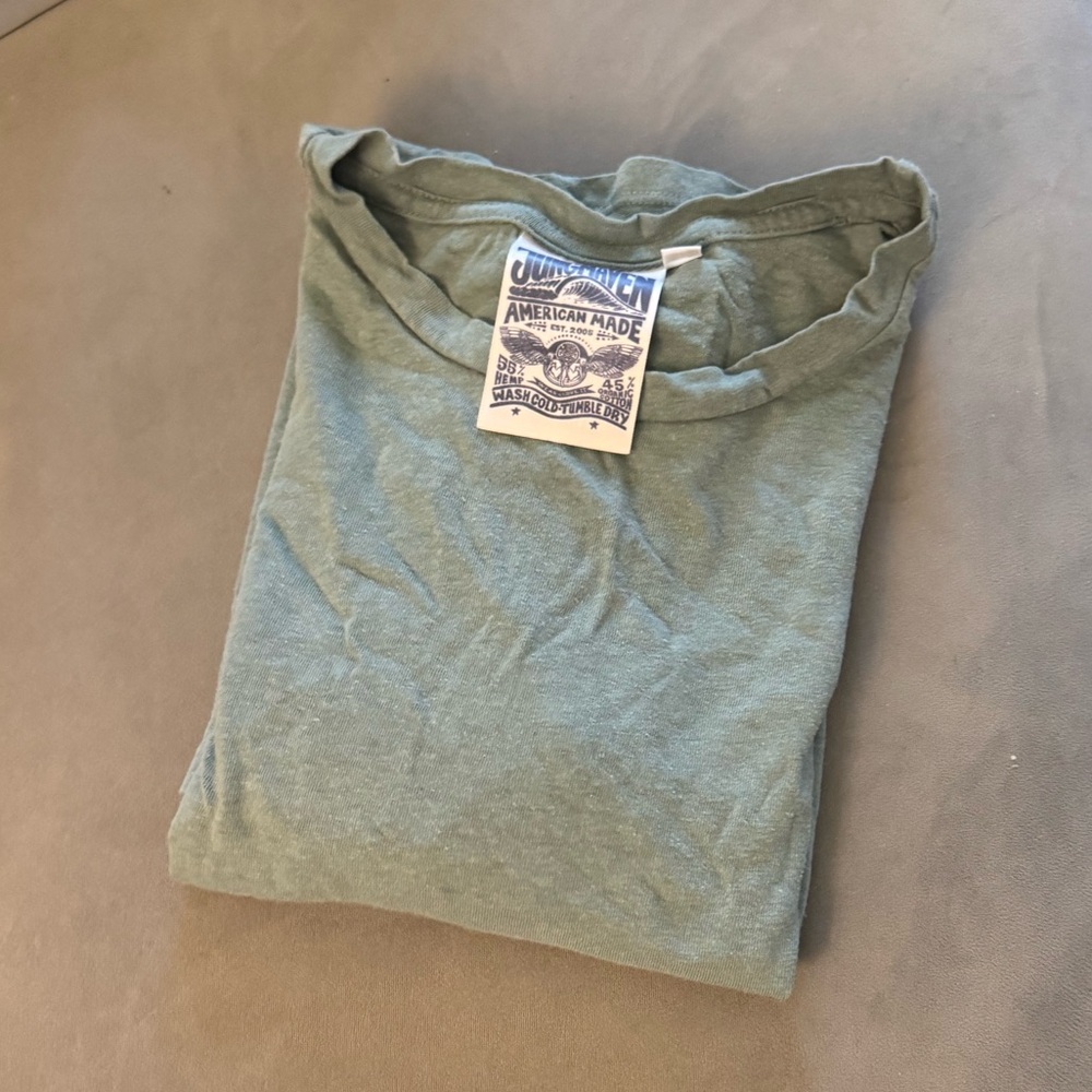 Jungmaven Silverlake Cropped Tee in Clay Green
